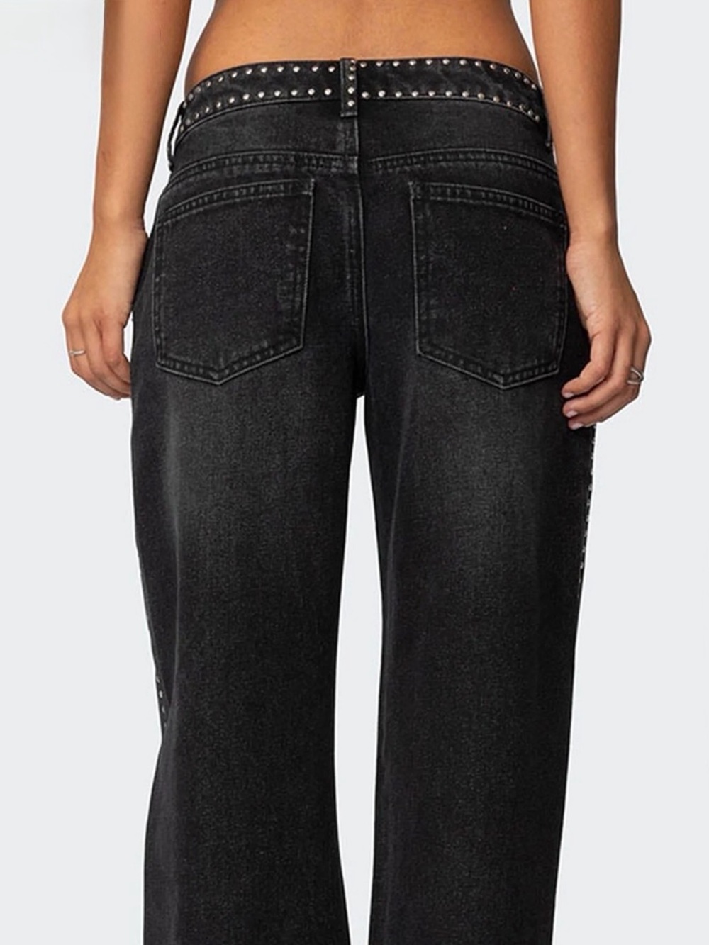 Edikted Studded Low Rise Baggy Jeans - Picture 2 of 4